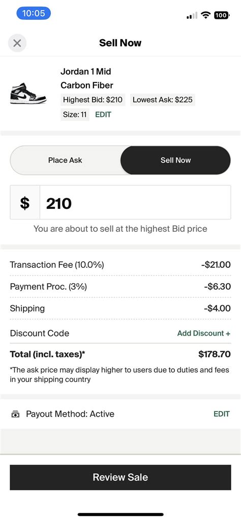 stockx transaction fee